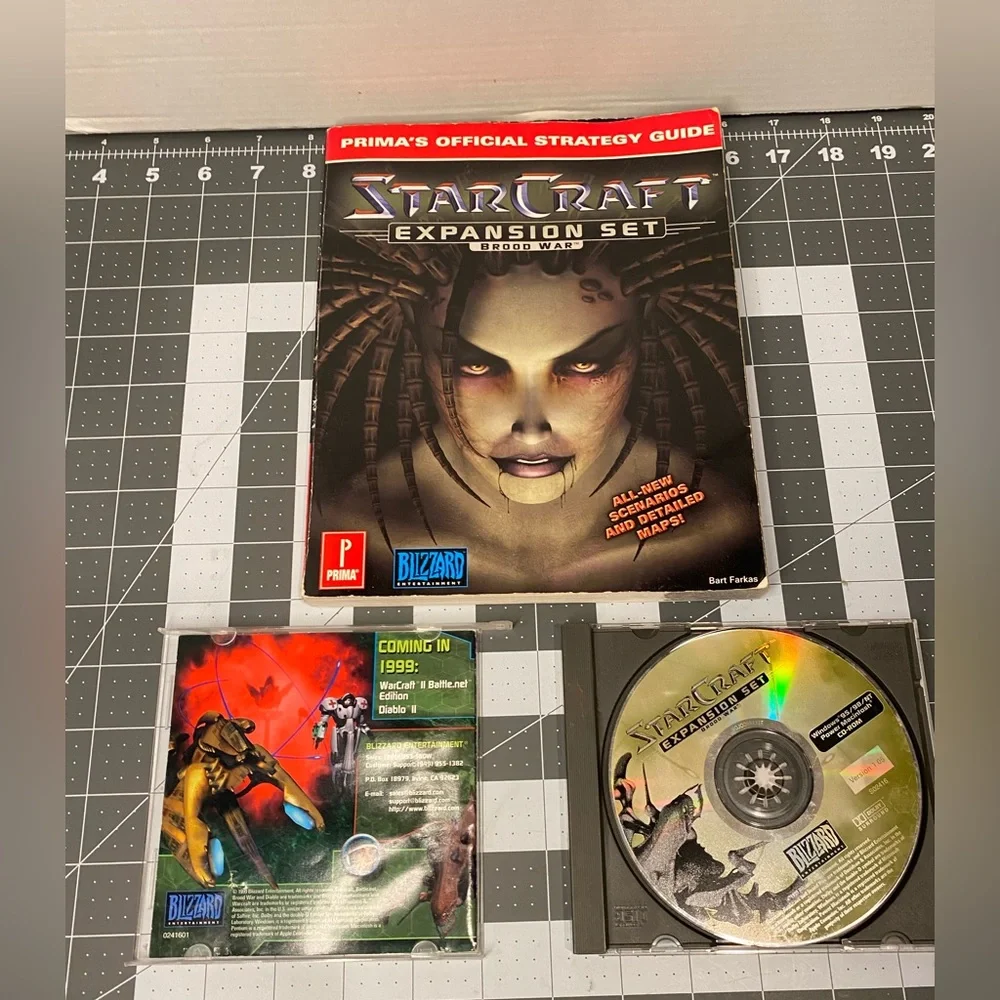 Starcraft Brood War Expansion Set (PC 1999) + Prima Strategy Guide, Tested!